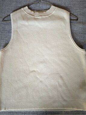 mark. Cream Ribbed Knit Sleeveless Tank